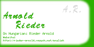 arnold rieder business card